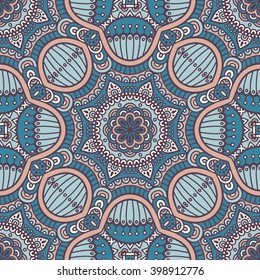 Seamless pattern. Vintage decorative elements. Hand drawn background. Islam, Arabic, Indian, ottoman motifs. Perfect for printing on fabric or paper