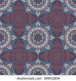 Seamless pattern. Vintage decorative elements. Hand drawn background. Islam, Arabic, Indian, ottoman motifs. Perfect for printing on fabric or paper