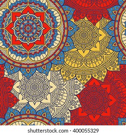 Seamless pattern. Vintage decorative elements. Hand drawn background. Islam, Arabic, Indian, ottoman motifs. Perfect for printing on fabric or paper