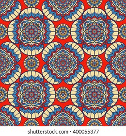 Seamless pattern. Vintage decorative elements. Hand drawn background. Islam, Arabic, Indian, ottoman motifs. Perfect for printing on fabric or paper