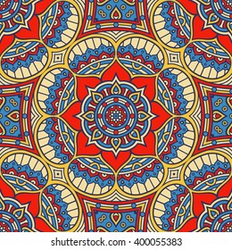 Seamless pattern. Vintage decorative elements. Hand drawn background. Islam, Arabic, Indian, ottoman motifs. Perfect for printing on fabric or paper