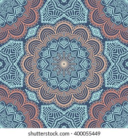 Seamless pattern. Vintage decorative elements. Hand drawn background. Islam, Arabic, Indian, ottoman motifs. Perfect for printing on fabric or paper