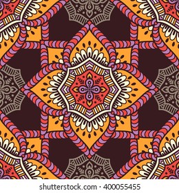 Seamless pattern. Vintage decorative elements. Hand drawn background. Islam, Arabic, Indian, ottoman motifs. Perfect for printing on fabric or paper