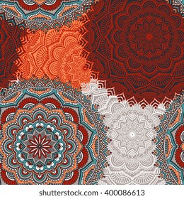 Seamless pattern. Vintage decorative elements. Hand drawn background. Islam, Arabic, Indian, ottoman motifs. Perfect for printing on fabric or paper