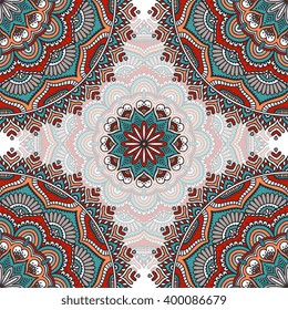 Seamless pattern. Vintage decorative elements. Hand drawn background. Islam, Arabic, Indian, ottoman motifs. Perfect for printing on fabric or paper