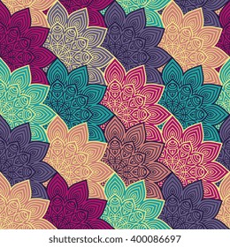 Seamless pattern. Vintage decorative elements. Hand drawn background. Islam, Arabic, Indian, ottoman motifs. Perfect for printing on fabric or paper