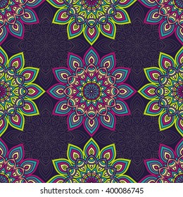 Seamless pattern. Vintage decorative elements. Hand drawn background. Islam, Arabic, Indian, ottoman motifs. Perfect for printing on fabric or paper
