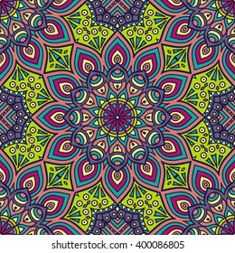 Seamless pattern. Vintage decorative elements. Hand drawn background. Islam, Arabic, Indian, ottoman motifs. Perfect for printing on fabric or paper