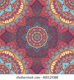 Seamless pattern. Vintage decorative elements. Hand drawn background. Islam, Arabic, Indian, ottoman motifs. Perfect for printing on fabric or paper