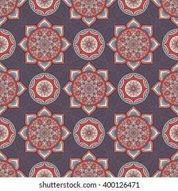 Seamless pattern. Vintage decorative elements. Hand drawn background. Islam, Arabic, Indian, ottoman motifs. Perfect for printing on fabric or paper