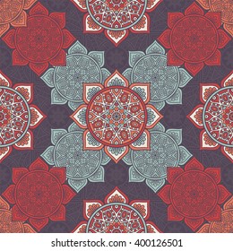 Seamless pattern. Vintage decorative elements. Hand drawn background. Islam, Arabic, Indian, ottoman motifs. Perfect for printing on fabric or paper