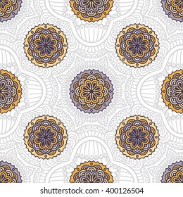 Seamless pattern. Vintage decorative elements. Hand drawn background. Islam, Arabic, Indian, ottoman motifs. Perfect for printing on fabric or paper