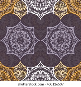 Seamless pattern. Vintage decorative elements. Hand drawn background. Islam, Arabic, Indian, ottoman motifs. Perfect for printing on fabric or paper