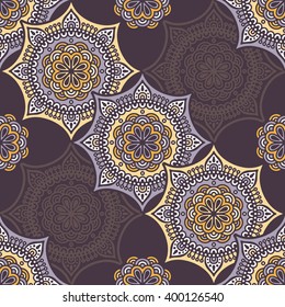 Seamless pattern. Vintage decorative elements. Hand drawn background. Islam, Arabic, Indian, ottoman motifs. Perfect for printing on fabric or paper