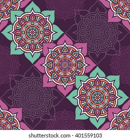 Seamless pattern. Vintage decorative elements. Hand drawn background. Islam, Arabic, Indian, ottoman motifs. Perfect for printing on fabric or paper