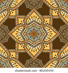 Seamless pattern. Vintage decorative elements. Hand drawn background. Islam, Arabic, Indian, ottoman motifs. Perfect for printing on fabric or paper