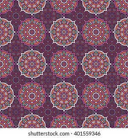 Seamless pattern. Vintage decorative elements. Hand drawn background. Islam, Arabic, Indian, ottoman motifs. Perfect for printing on fabric or paper