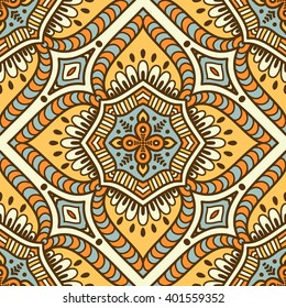 Seamless pattern. Vintage decorative elements. Hand drawn background. Islam, Arabic, Indian, ottoman motifs. Perfect for printing on fabric or paper