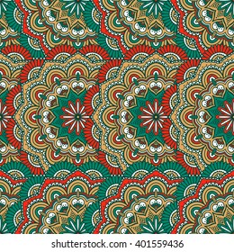 Seamless pattern. Vintage decorative elements. Hand drawn background. Islam, Arabic, Indian, ottoman motifs. Perfect for printing on fabric or paper
