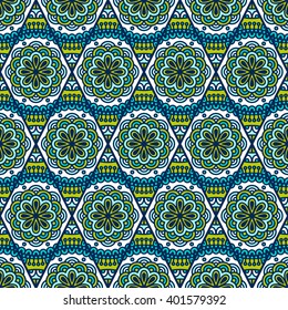 Seamless pattern. Vintage decorative elements. Hand drawn background. Islam, Arabic, Indian, ottoman motifs. Perfect for printing on fabric or paper