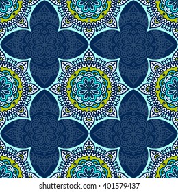 Seamless pattern. Vintage decorative elements. Hand drawn background. Islam, Arabic, Indian, ottoman motifs. Perfect for printing on fabric or paper