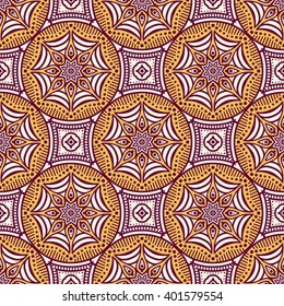 Seamless pattern. Vintage decorative elements. Hand drawn background. Islam, Arabic, Indian, ottoman motifs. Perfect for printing on fabric or paper