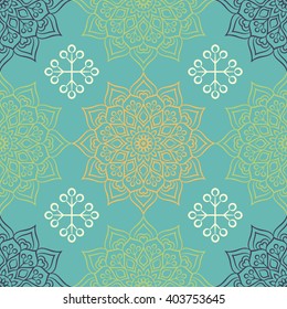 Seamless pattern. Vintage decorative elements. Hand drawn background. Islam, Arabic, Indian, ottoman motifs. Perfect for printing on fabric or paper.