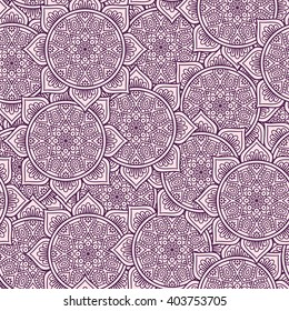 Seamless pattern. Vintage decorative elements. Hand drawn background. Islam, Arabic, Indian, ottoman motifs. Perfect for printing on fabric or paper.