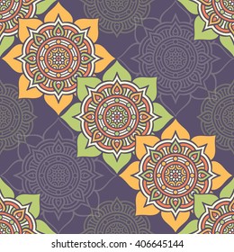 Seamless pattern. Vintage decorative elements. Hand drawn background. Islam, Arabic, Indian, ottoman motifs. Perfect for printing on fabric or paper