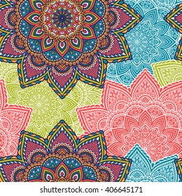 Seamless pattern. Vintage decorative elements. Hand drawn background. Islam, Arabic, Indian, ottoman motifs. Perfect for printing on fabric or paper