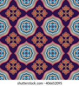 Seamless pattern. Vintage decorative elements. Hand drawn background. Islam, Arabic, Indian, ottoman motifs. Perfect for printing on fabric or paper