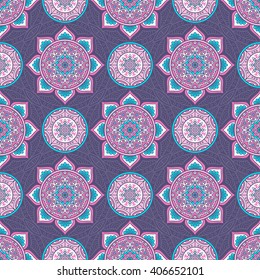 Seamless pattern. Vintage decorative elements. Hand drawn background. Islam, Arabic, Indian, ottoman motifs. Perfect for printing on fabric or paper