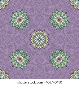 Seamless pattern. Vintage decorative elements. Hand drawn background. Islam, Arabic, Indian, ottoman motifs. Perfect for printing on fabric or paper