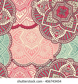 Seamless pattern. Vintage decorative elements. Hand drawn background. Islam, Arabic, Indian, ottoman motifs. Perfect for printing on fabric or paper