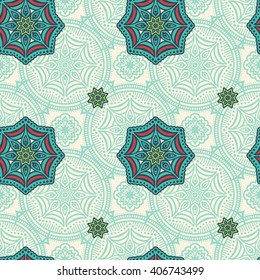 Seamless pattern. Vintage decorative elements. Hand drawn background. Islam, Arabic, Indian, ottoman motifs. Perfect for printing on fabric or paper