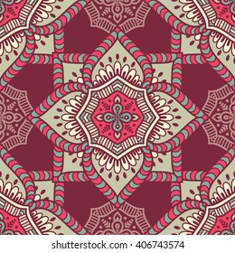 Seamless pattern. Vintage decorative elements. Hand drawn background. Islam, Arabic, Indian, ottoman motifs. Perfect for printing on fabric or paper
