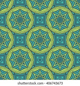 Seamless pattern. Vintage decorative elements. Hand drawn background. Islam, Arabic, Indian, ottoman motifs. Perfect for printing on fabric or paper