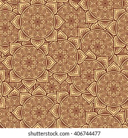 Seamless pattern. Vintage decorative elements. Hand drawn background. Islam, Arabic, Indian, ottoman motifs. Perfect for printing on fabric or paper