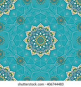 Seamless pattern. Vintage decorative elements. Hand drawn background. Islam, Arabic, Indian, ottoman motifs. Perfect for printing on fabric or paper