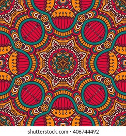 Seamless pattern. Vintage decorative elements. Hand drawn background. Islam, Arabic, Indian, ottoman motifs. Perfect for printing on fabric or paper
