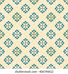 Seamless pattern. Vintage decorative elements. Hand drawn background. Islam, Arabic, Indian, ottoman motifs. Perfect for printing on fabric or paper