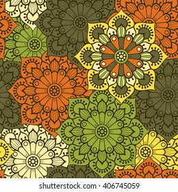 Seamless pattern. Vintage decorative elements. Hand drawn background. Islam, Arabic, Indian, ottoman motifs. Perfect for printing on fabric or paper