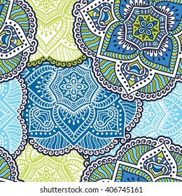 Seamless pattern. Vintage decorative elements. Hand drawn background. Islam, Arabic, Indian, ottoman motifs. Perfect for printing on fabric or paper