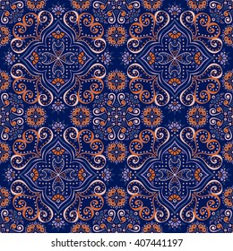 Seamless pattern. Vintage decorative elements. Hand drawn background. Islam, Arabic, Indian, ottoman motifs. Perfect for printing on fabric or paper