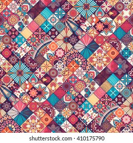 Seamless pattern. Vintage decorative elements. Hand drawn background. Islam, Arabic, Indian, ottoman motifs. Perfect for printing on fabric or paper.