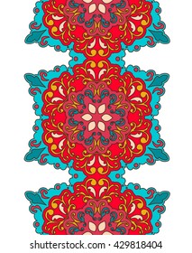 Seamless pattern. Vintage decorative elements. Hand drawn background. Islam, Arabic, Indian, ottoman motifs. Perfect for printing on fabric or paper