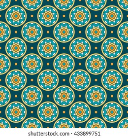 Seamless pattern. Vintage decorative elements. Hand drawn background. Islam, Arabic, Indian, ottoman motifs. Perfect for printing on fabric or paper.