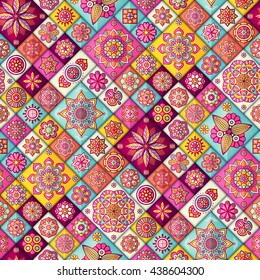Seamless pattern. Vintage decorative elements. Hand drawn background. Islam, Arabic, Indian, ottoman motifs. Perfect for printing on fabric or paper.