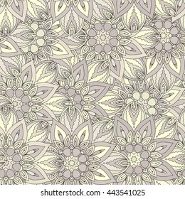 Seamless pattern. Vintage decorative elements. Hand drawn background. Islam, Arabic, Indian, ottoman motifs. Perfect for printing on fabric or paper.
