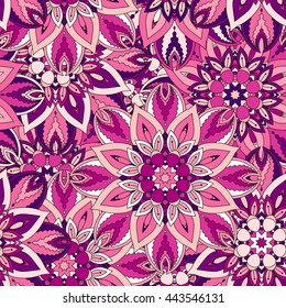 Seamless pattern. Vintage decorative elements. Hand drawn background. Islam, Arabic, Indian, ottoman motifs. Perfect for printing on fabric or paper.